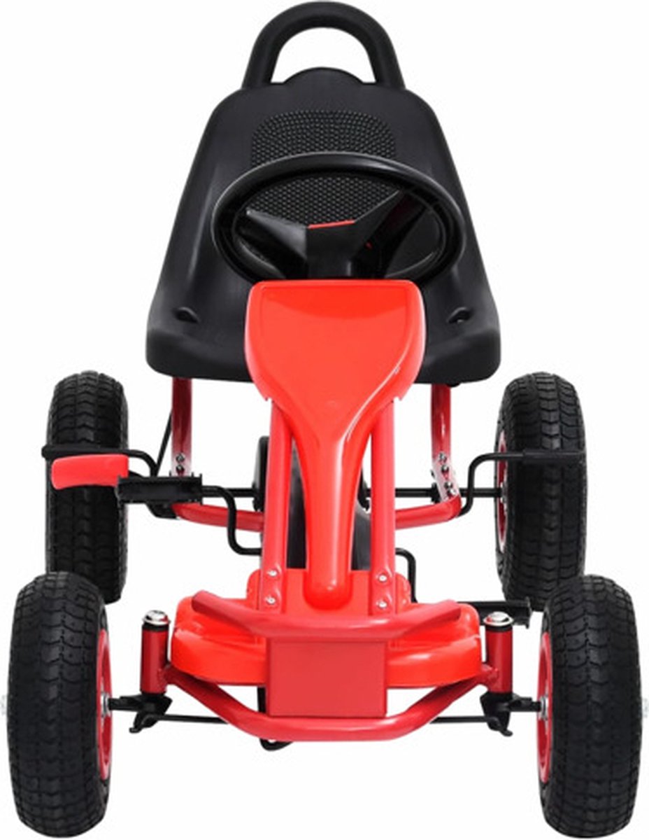 vidaXL Skelter met pedalen en pneumatische banden rood — afbeelding 2
