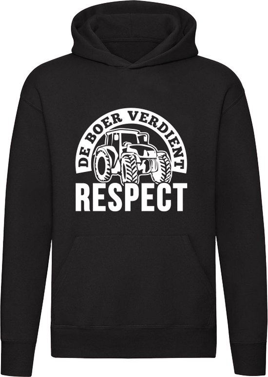 De boer verdient respect Sweater Stikstof Trots op de boer Trui Hoodie bol