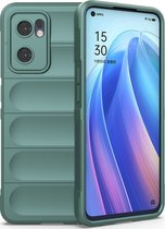 Mobigear Hoesje geschikt voor OPPO Find X5 Lite Telefoonhoesje Flexibel TPU | Mobigear Bumpy Backcover | Find X5 Lite Case | Back Cover - Groen