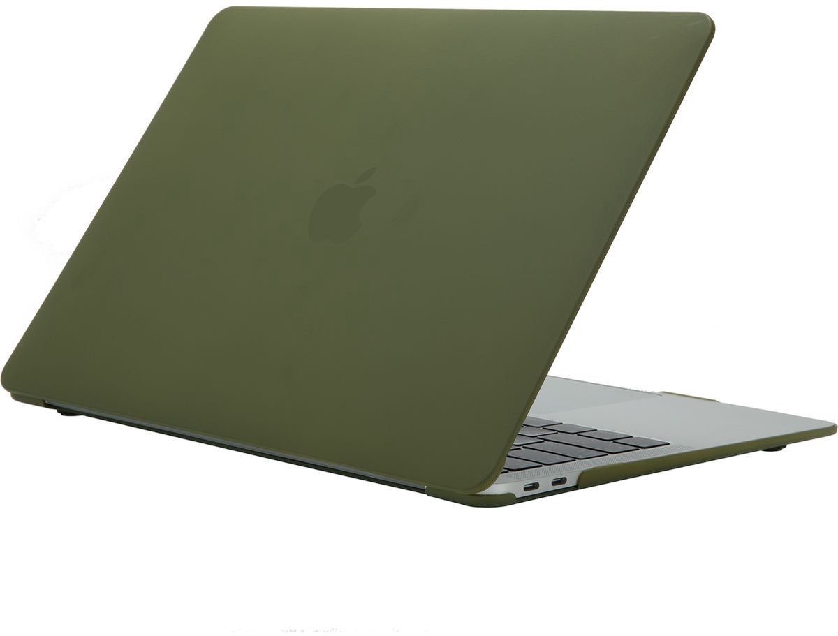Mobigear Laptophoes geschikt voor Apple MacBook Air 13 Inch (2018-2020) Hoes Hardshell Laptopcover MacBook Case | Mobigear Cream Matte - Avocado - Model A1932 / A2179 / A2337