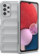 Mobigear Hoesje geschikt voor Samsung Galaxy A13 4G Telefoonhoesje Flexibel TPU | Mobigear Bumpy Backcover | Galaxy A13 4G Case | Back Cover - Grijs