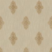 Barok behang Profhome 319463-GU textiel behang licht gestructureerd in barok stijl mat beige bronzen 5,33 m2