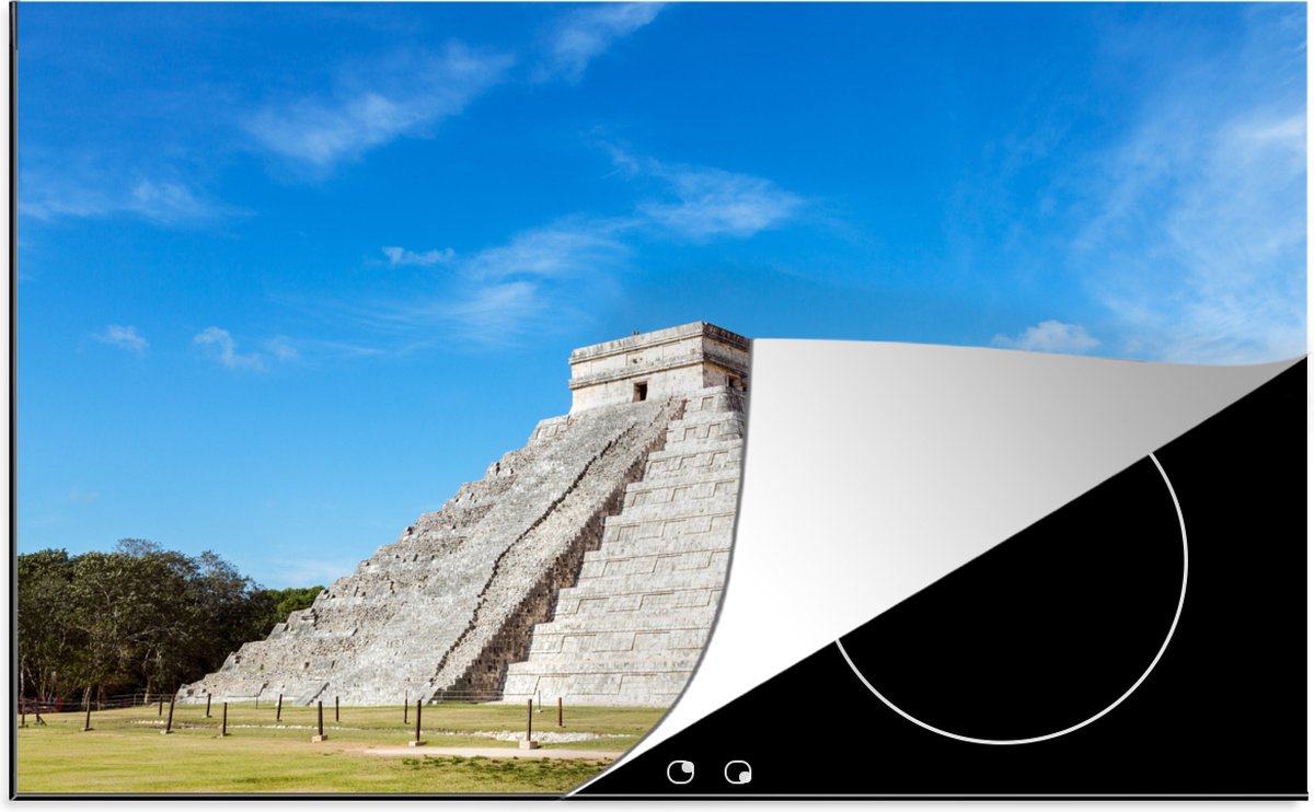 KitchenYeah® Inductie beschermer 81.2x52 cm - Tempel van Kukulkan bij Chichén Itzá in Mexico - Kookplaataccessoires - Afdekplaat voor kookplaat - Inductiebeschermer - Inductiemat - Inductieplaat mat - Merkloos