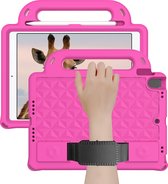 Tablet hoes geschikt voor iPad 10.2 (2019/2020/2021) - Schokbestendige case met handvaten - Diamond Kids Cover met schouderriem - Magenta