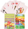 Afbeelding van het spelletje Mini dinosaurussen thema speelkaarten 6 x 4 cm in doosje van karton - Handig formaatje kleine kaartspelletjes