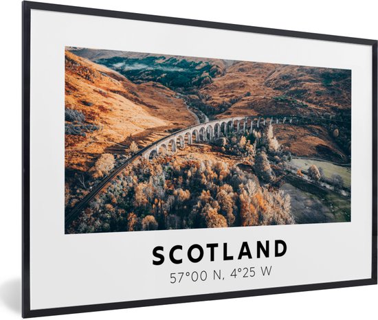 Fotolijst incl. Poster - Schotland - Uitzicht - Rivier - 60x40 cm - Posterlijst