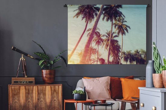 Tapisserie - Tapisserie - Palmier - Été - Rétro - Soleil - 120x90 cm - Tapisserie
