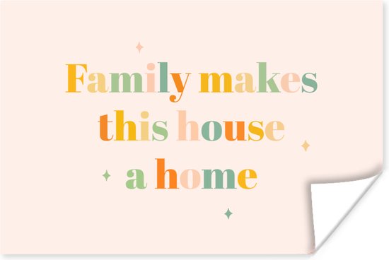 Poster Spreuken - Quotes - Family makes this house a home - Familie - 30x20 cm