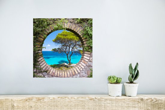 Poster Mer - Arbre - Tropical - Transparent - 30x30 cm