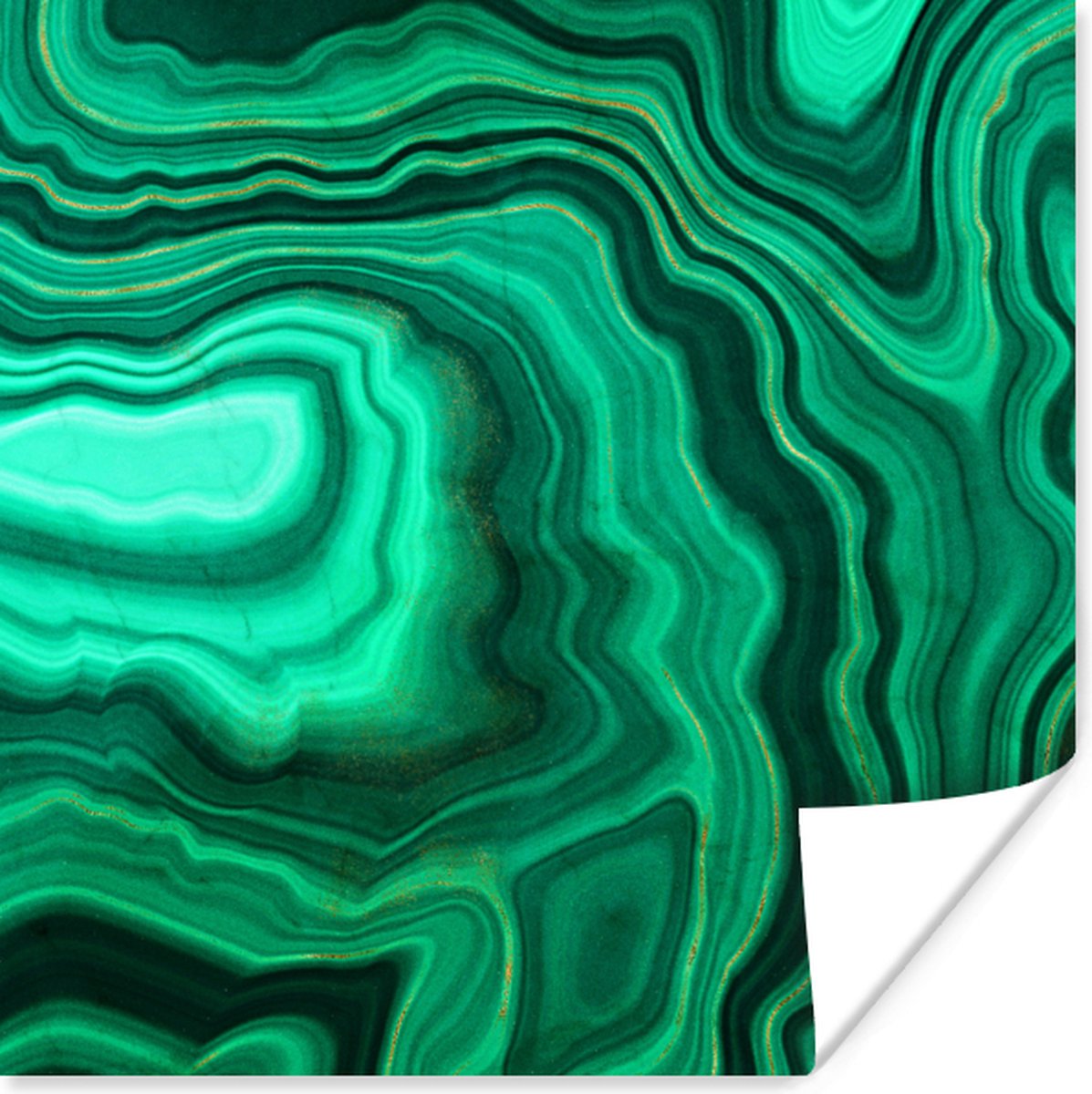 Poster Geode - Groen - Agaat - Stenen - 75x75 cm