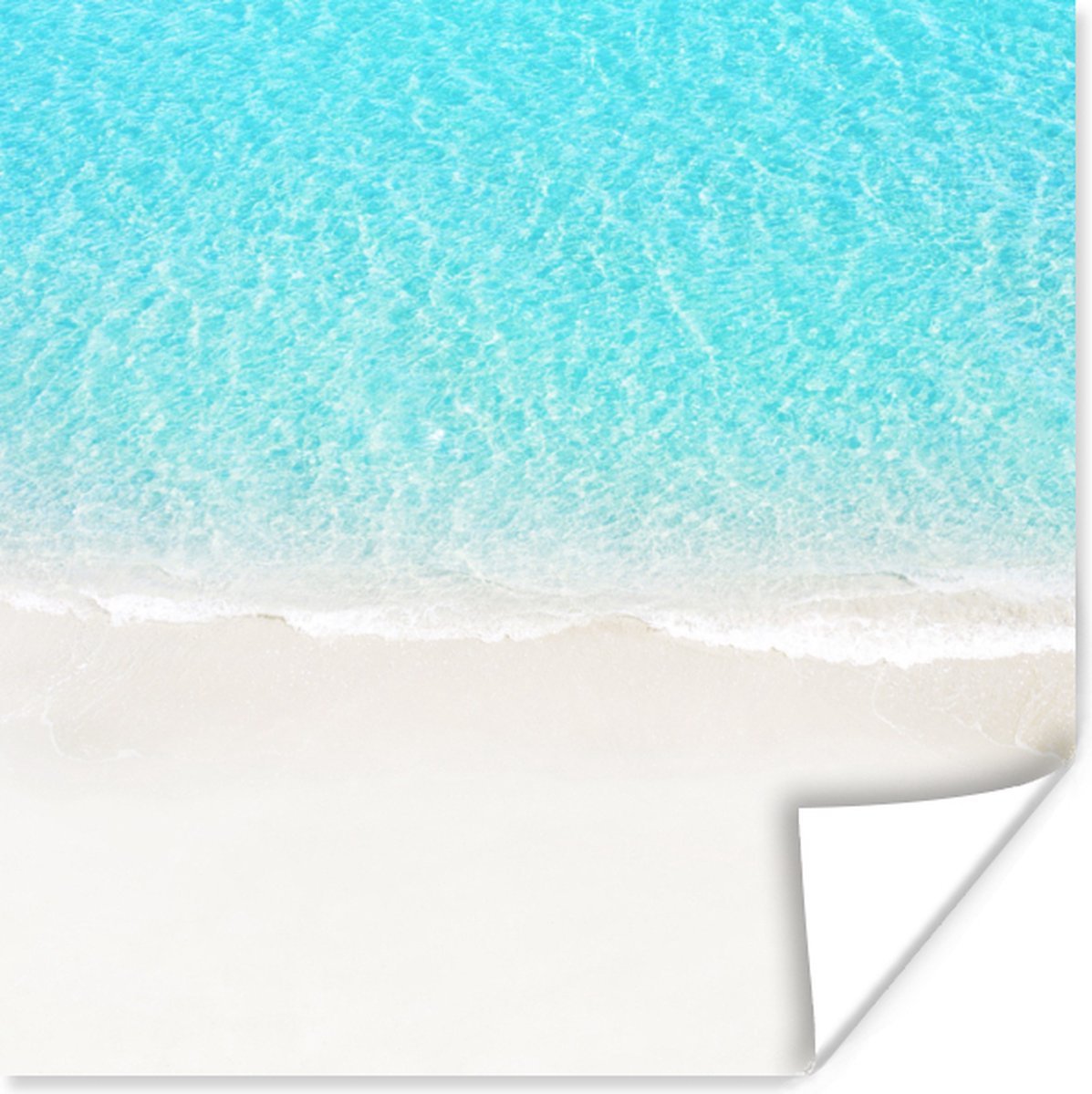 Poster Blauw - Water - Strand - 75x75 cm