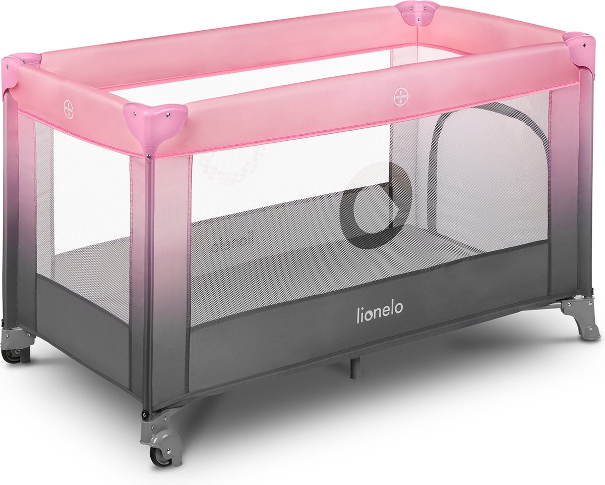 Lionelo Stefi Campingbedje 3 in 1 - Baby Bed / Inklapbare Box / Reisbedje - 60x120 cm - 0-36 maanden / tot 15 kg - MET comfort MATRAS - Zij-ingang met rits - Wielen - Transporttas - Babybed Babybox Ledikant thumbnail 4