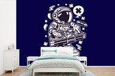 Behang - Fotobehang DJ - Astronaut - Vintage - Breedte 390 cm x hoogte 260 cm