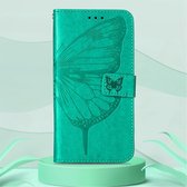 Mobigear Telefoonhoesje geschikt voor Realme 9 Pro Plus Hoesje | Mobigear Butterfly Bookcase Portemonnee | Pasjeshouder voor 2 Pasjes | Telefoonhoesje voor Pinpas / OV Kaart / Rijbewijs - Groen