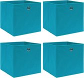 vidaXL - Opbergboxen - 4 - st - 32x32x32 - cm - stof - babyblauw
