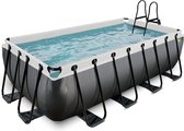 EXIT Black Leather zwembad 400x200x100cm met zandfilterpomp - zwart