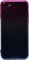 ADEL Siliconen Back Cover Hoesje Geschikt voor iPhone 8 Plus/ 7 Plus - Kleurenovergang Roze en Blauw