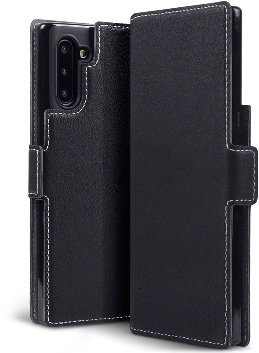 Qubits - slim wallet hoes - Geschikt voor Samsung Galaxy Note 10 - Zwart