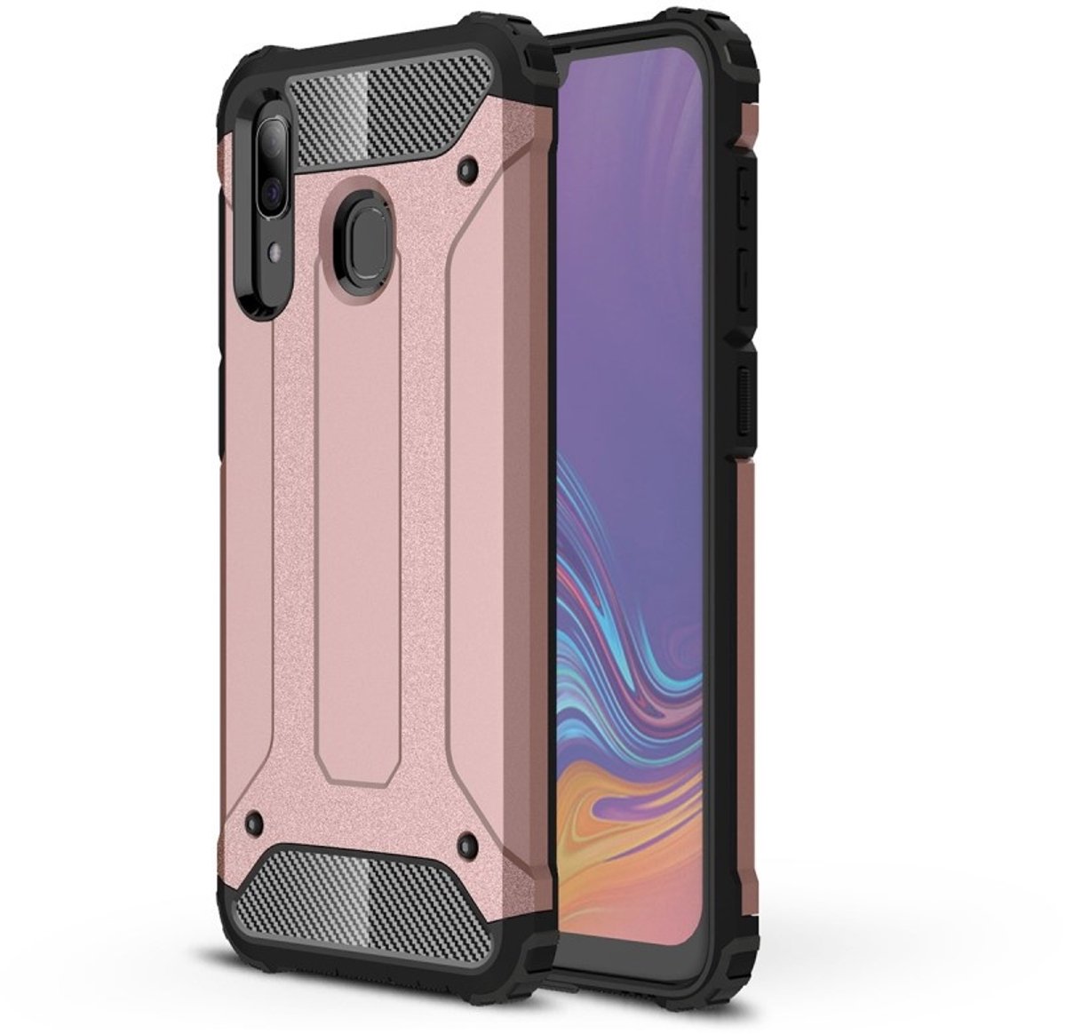 Lunso - Armor Guard hoes - Geschikt voor Samsung Galaxy A30 / A20 - Rose goud