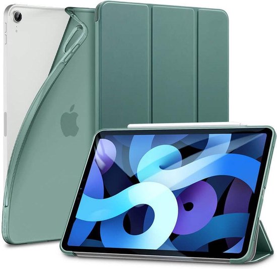 ESR - iPad Air 2020 hoes - 10.9 inch - Rebound Slim Tri-Fold Case met ruimte voor Apple Pencil - Auto Wake Functie - Groen