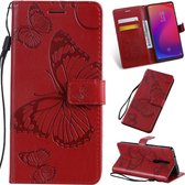 Mobigear Telefoonhoesje geschikt voor Xiaomi Mi 9T Pro Hoesje | Mobigear Butterfly Bookcase Portemonnee | Pasjeshouder voor 2 Pasjes | Telefoonhoesje voor Pinpas / OV Kaart / Rijbewijs - Rood