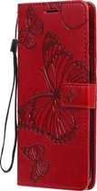 Xiaomi Mi 10T Lite Hoesje - Mobigear - Butterfly Serie - Kunstlederen Bookcase - Rood - Hoesje Geschikt Voor Xiaomi Mi 10T Lite
