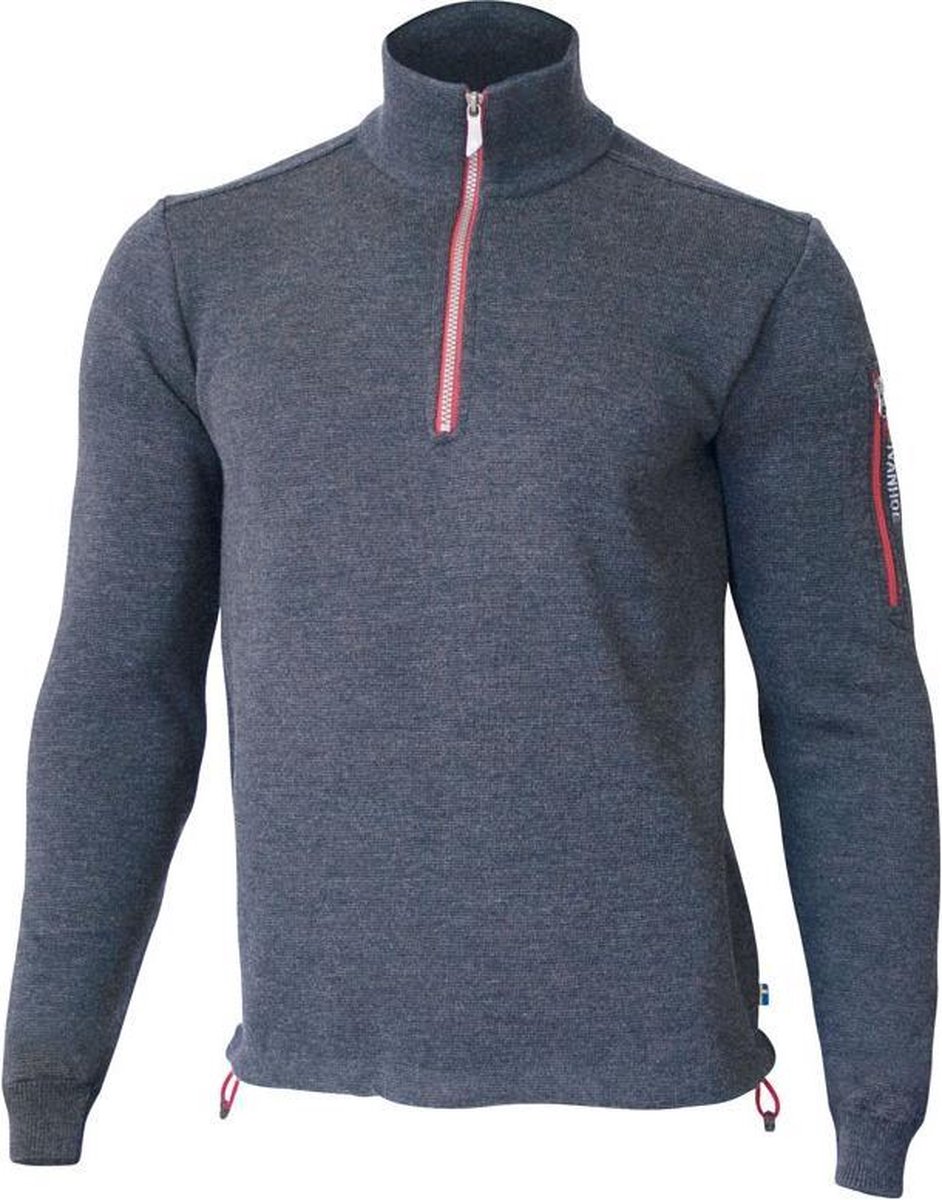 Ivanhoe Sweater Assar Heren Half-zip Merinowol Grijs Maat L