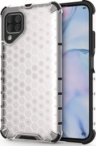 Huawei P40 Lite Hoesje - Mobigear - Honeycomb Serie - Hard Kunststof Backcover - Transparant - Hoesje Geschikt Voor Huawei P40 Lite