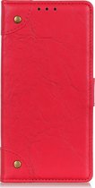 LG K61 Hoesje - Mobigear - Ranch Serie - Kunstlederen Bookcase - Rood - Hoesje Geschikt Voor LG K61