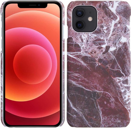Coque iPhone 12 Mini Coque Marbre Coque Marbre Rouge Hardcover