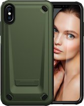 Apple iPhone Xs Max Hoesje - Mobigear - Armor Serie - Hard Kunststof Backcover - army Green - Hoesje Geschikt Voor Apple iPhone Xs Max