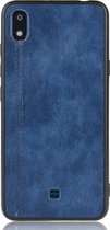 Mobigear Hoesje geschikt voor LG K20 (2019) Telefoonhoesje | Mobigear Stitch Backcover | K20 (2019) Case | Back Cover - Blauw