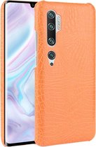 Xiaomi Mi Note 10 Hoesje - Mobigear - Croco Serie - Hard Kunststof Backcover - Oranje - Hoesje Geschikt Voor Xiaomi Mi Note 10