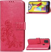 Samsung Galaxy M31 Hoesje - Mobigear - Clover Serie - Kunstlederen Bookcase - Roze - Hoesje Geschikt Voor Samsung Galaxy M31