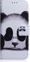 LG K40s Hoesje - Mobigear - Design Serie - Kunstlederen Bookcase - Panda - Hoesje Geschikt Voor LG K40s