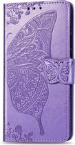 Apple iPhone 11 Pro Hoesje - Mobigear - Butterfly Serie - Kunstlederen Bookcase - Paars - Hoesje Geschikt Voor Apple iPhone 11 Pro