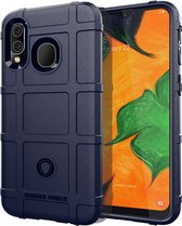 Samsung Galaxy A40 Hoesje - Mobigear - Rugged Shield Serie - TPU Backcover - Blauw - Hoesje Geschikt Voor Samsung Galaxy A40