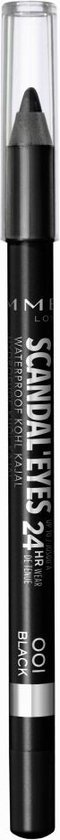 Zwarte Rimmel Scandal Eyes waterproof kohlpotlood, nummer 001.
