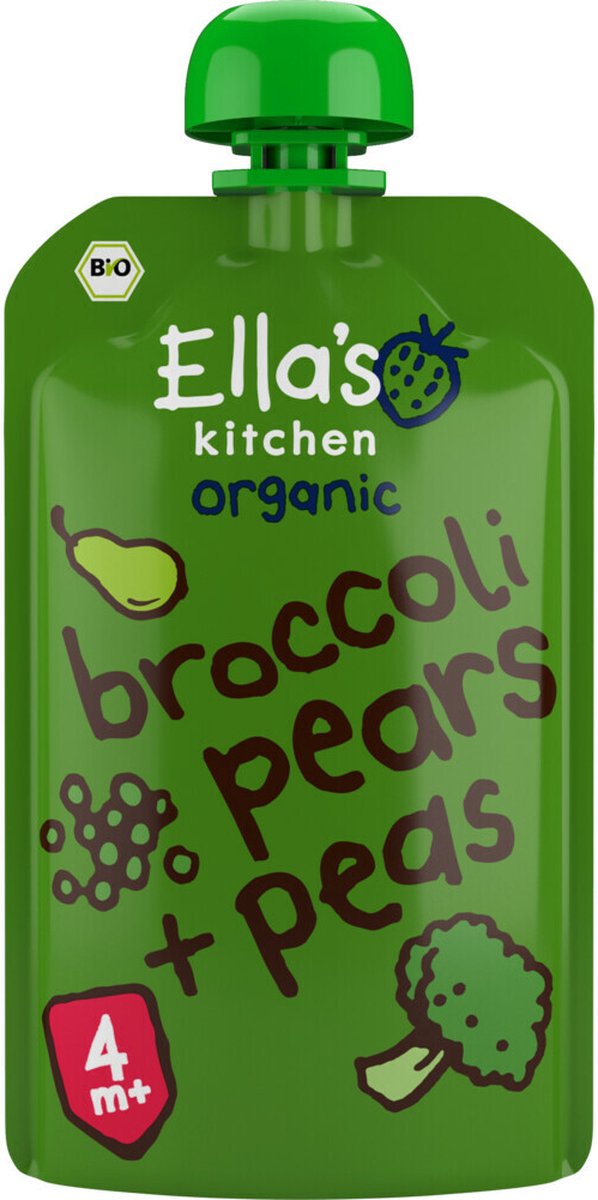 Ella's kitchen Knijpzakje 4+ m Peer Broccoli Erwten 120 gr - 7x 120 gr - Voordeelverpakking van Ella's Kitchen — afbeelding 3