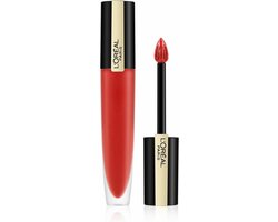 foto van L'Oréal Paris Rouge Signature Lippenstift - 113 I Don't - Rood - Matte Vloeibare Lipstick