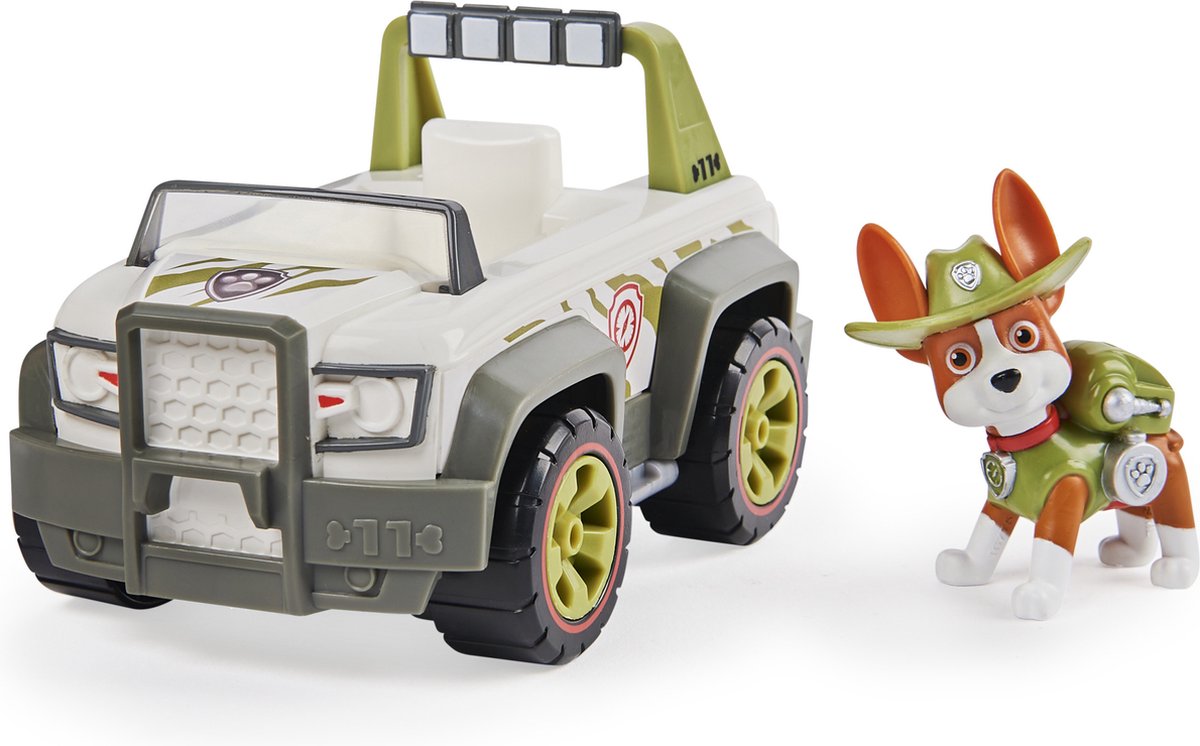 PAW Patrol , Trackers junglevoertuig met verzamelfiguur, voor kinderen vanaf 3 jr.