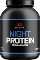 XXL Nutrition - Night Protein - Caseïne Eiwitpoeder, Proteïne poeder, Eiwitshake, Proteine Shake - Vanille - 2000 gram