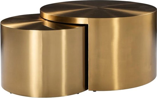 Gouden salontafel rond ( 2-delige set ) 80x80x45cm (r-000SP39869) | bol.com