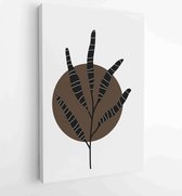 Botanical and gold abstract wall arts vector collection. 4 - Moderne schilderijen – Vertical – 1876883197 - 50*40 Vertical