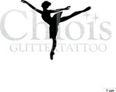 Chloïs Glittertattoo Sjabloon 5 Stuks - Ballet Elvy - CH6520 - 5 stuks gelijke zelfklevende sjablonen in verpakking - Geschikt voor 5 Tattoos - Nep Tattoo - Geschikt voor Glitter T
