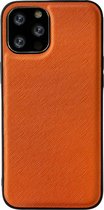 iPhone 12 Mini Back Cover Hoesje - Stof Patroon - Siliconen - Backcover - Apple iPhone 12 Mini - Oranje