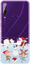 Voor Huawei Y6p Christmas Series transparante TPU beschermhoes (sneeuwentertainment)
