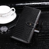 Voor Vivo Y20 2020 idewei Crocodile Texture Horizontale flip lederen tas met houder & kaartsleuven en portemonnee (zwart)