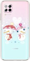 Voor Huawei P40 Lite & Nova 6 SE Christmas Series Transparante TPU beschermhoes (paar sneeuwpop)