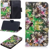 3D Gekleurde Tekening Patroon Horizontale Leren Flip Case voor Galaxy A6, met Houder & Kaartsleuven & Portemonnee (Groene Vlinder)